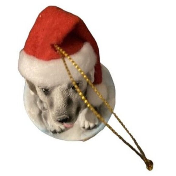Dalmatian Dog Christmas Ornament With Santa Hat Bucket Polyresin Holiday NEW - Picture 6 of 6